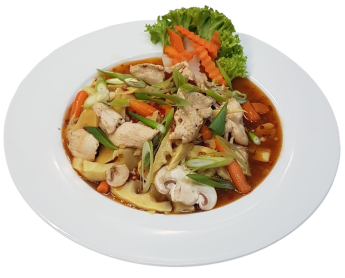 Hühnerfleisch mit Zitronengras (scharf)